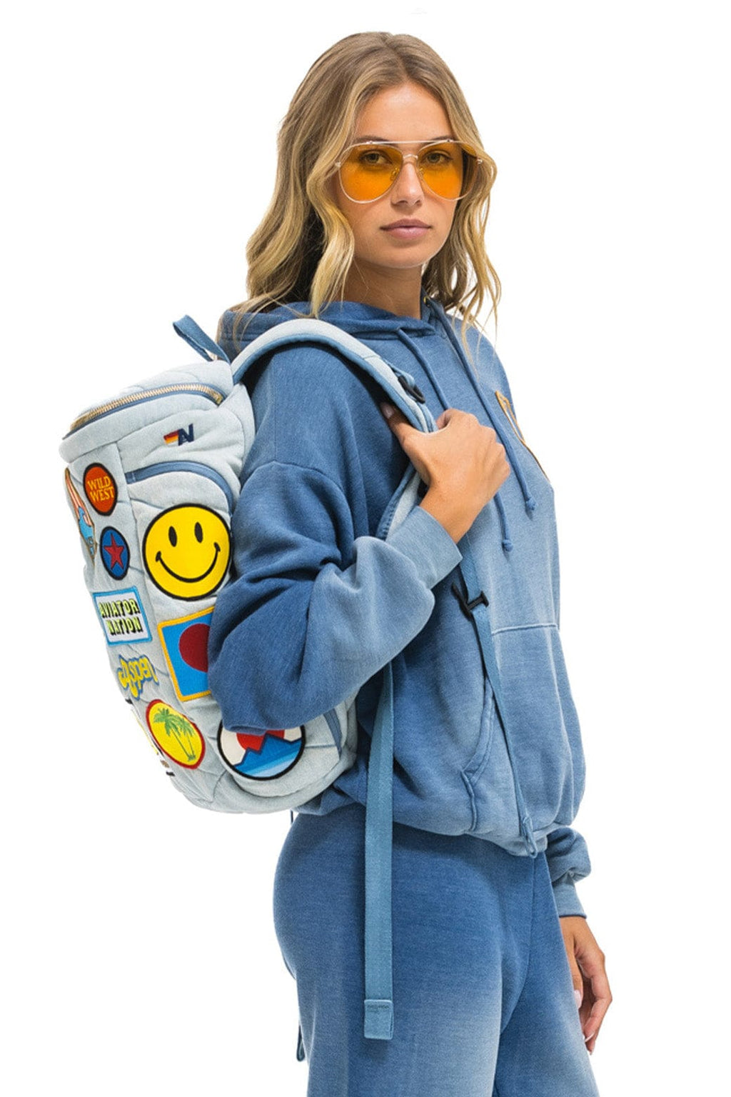 Retro VINTAGE PATCH DENIM PUFFER BACKPACK - SUPER LIGHT VINTAGE