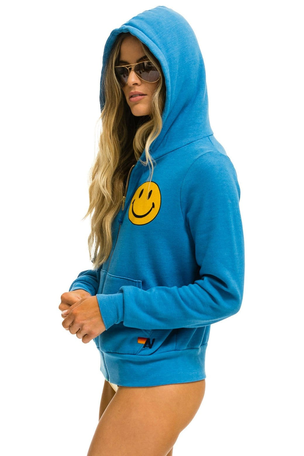 Retro SMILEY 2 HOODIE - OCEAN