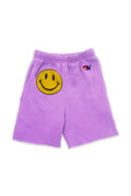 Retro SMILEY KIDS SWEATSHORTS - NEON PURPLE