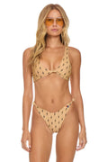 Retro SPARKLE RIVIERA KNOT CHEEKY BIKINI BOTTOMS - BLACK BOLT REPEAT