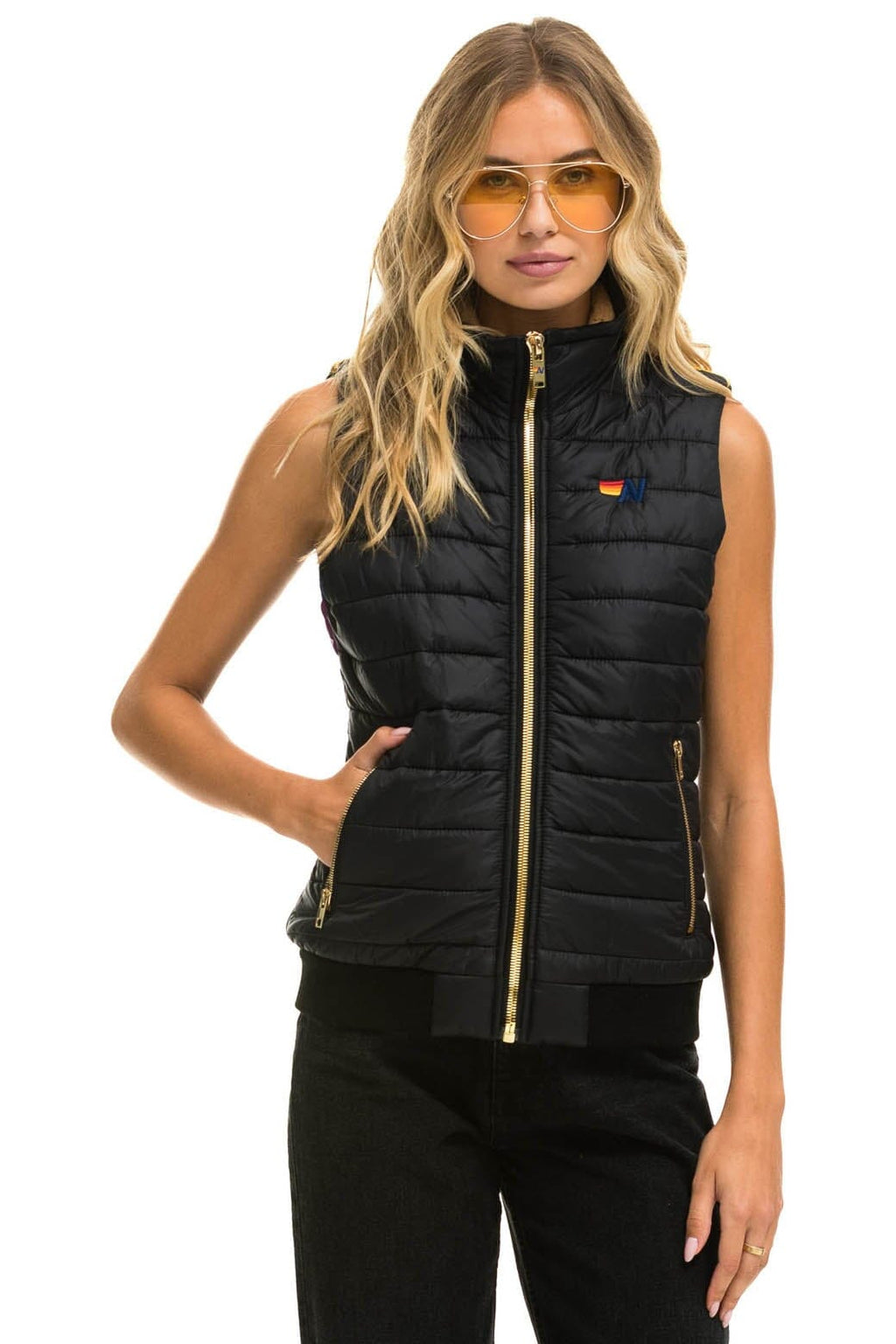 Retro SUNBURST VEST - BLACK