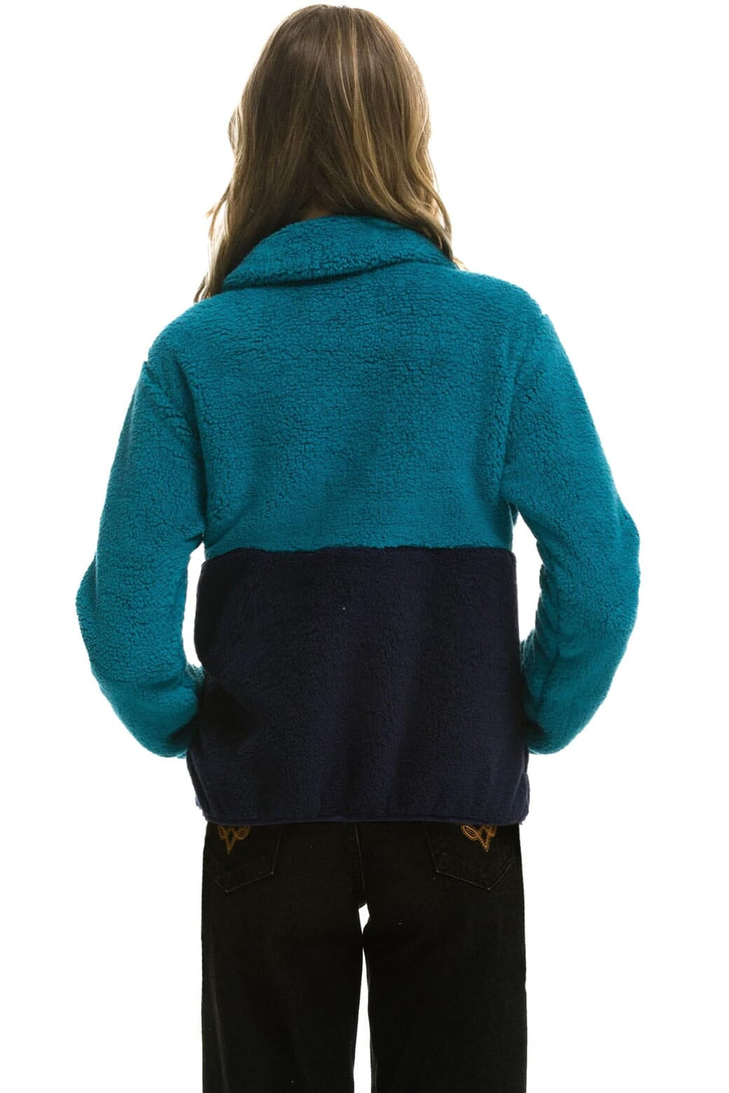 Retro TEDDY APRES HALF ZIP COLOR BLOCK JACKET - CAPRI