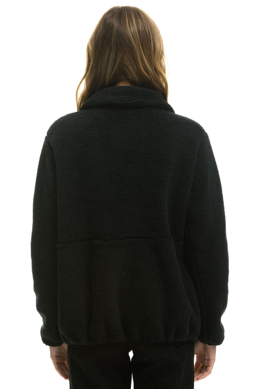 Retro TEDDY APRES HALF ZIP JACKET - BLACK