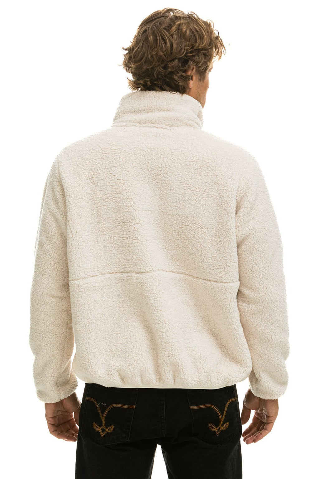Retro TEDDY UNISEX HALF ZIP JACKET - VINTAGE WHITE