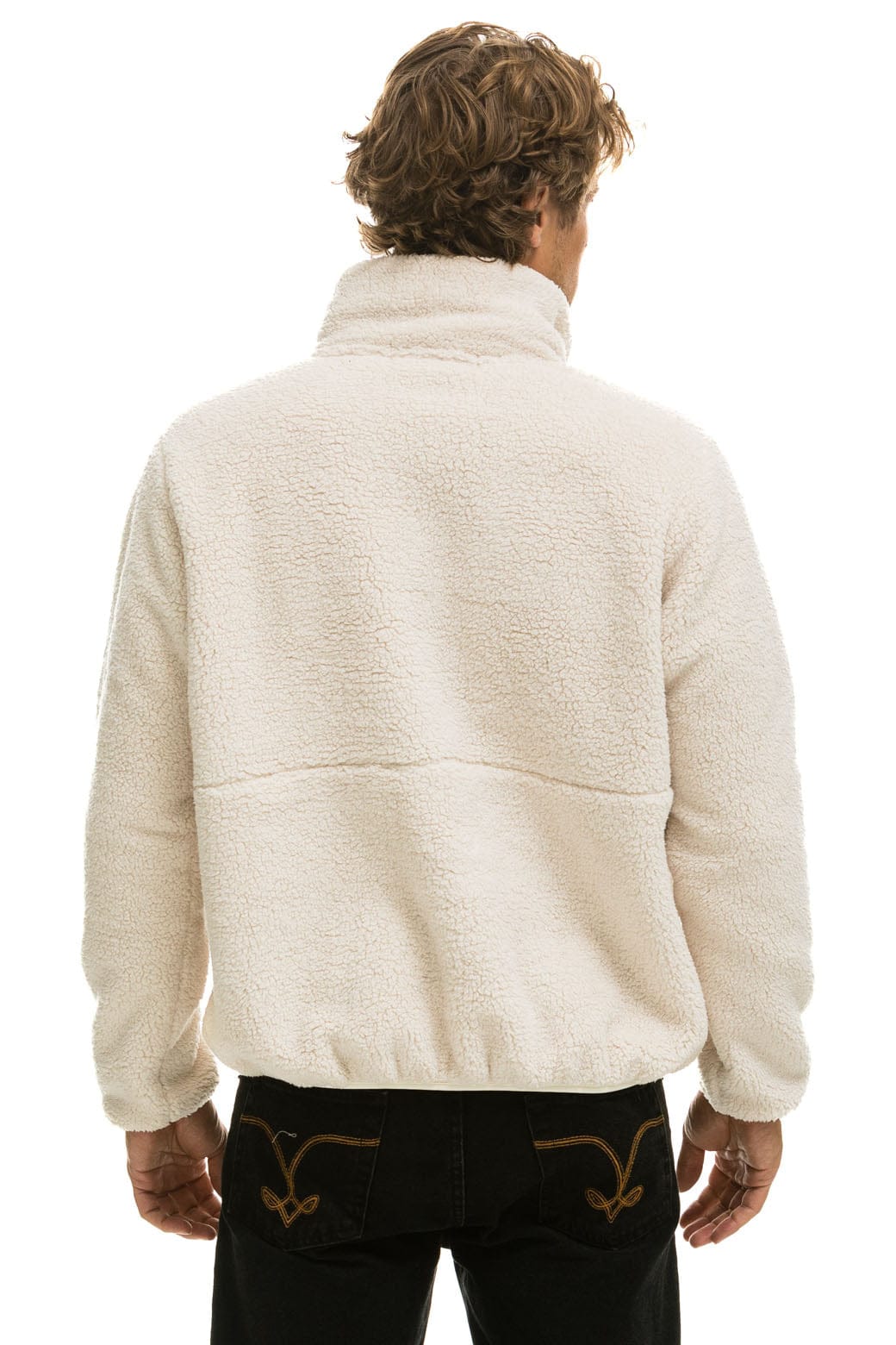 Retro TEDDY UNISEX HALF ZIP JACKET - VINTAGE WHITE