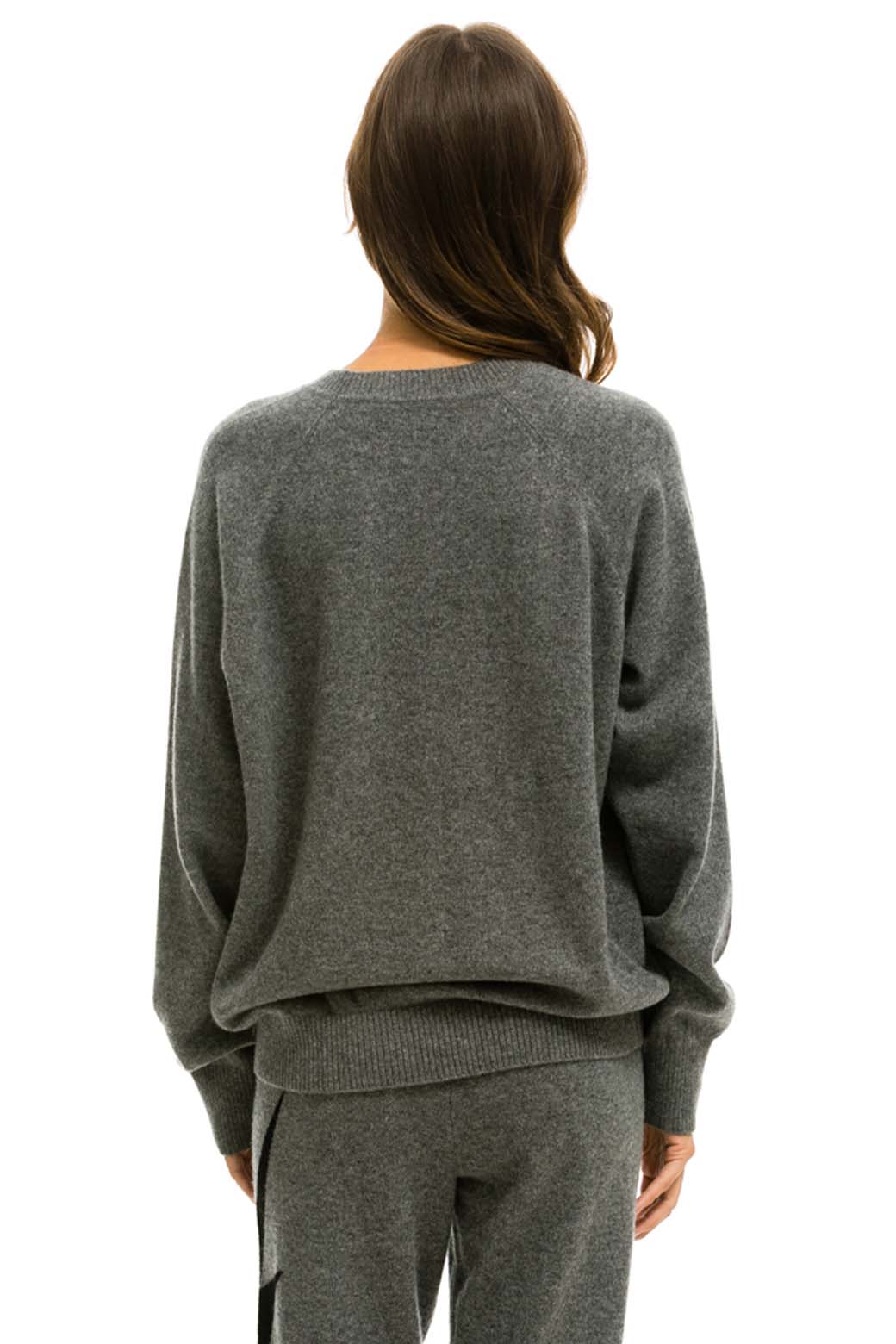 Retro UNISEX BOLT CASHMERE LIGHT SWEATER - DEEP HEATHER BLACK BOLT