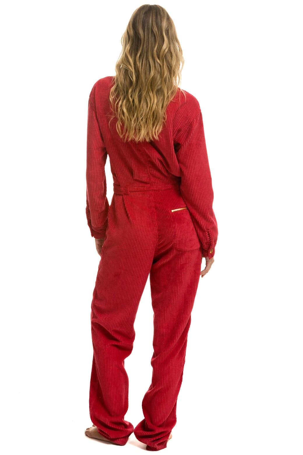 Retro UNISEX CORDUROY FLIGHT SUIT - CHERRY
