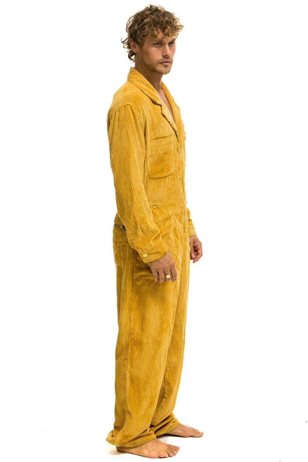Retro UNISEX CORDUROY FLIGHT SUIT - HONEY