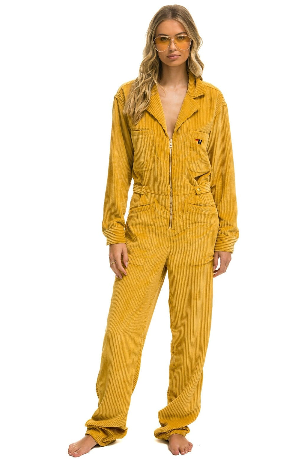 Retro UNISEX CORDUROY FLIGHT SUIT - HONEY
