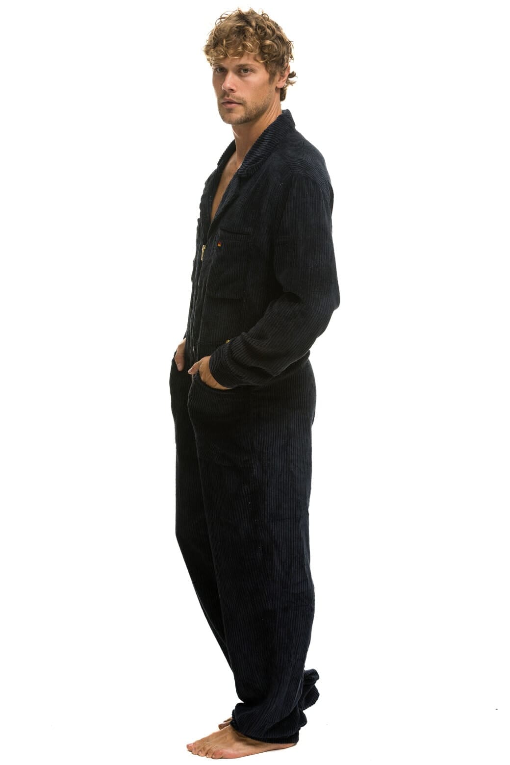 Retro UNISEX CORDUROY FLIGHT SUIT - NAVY