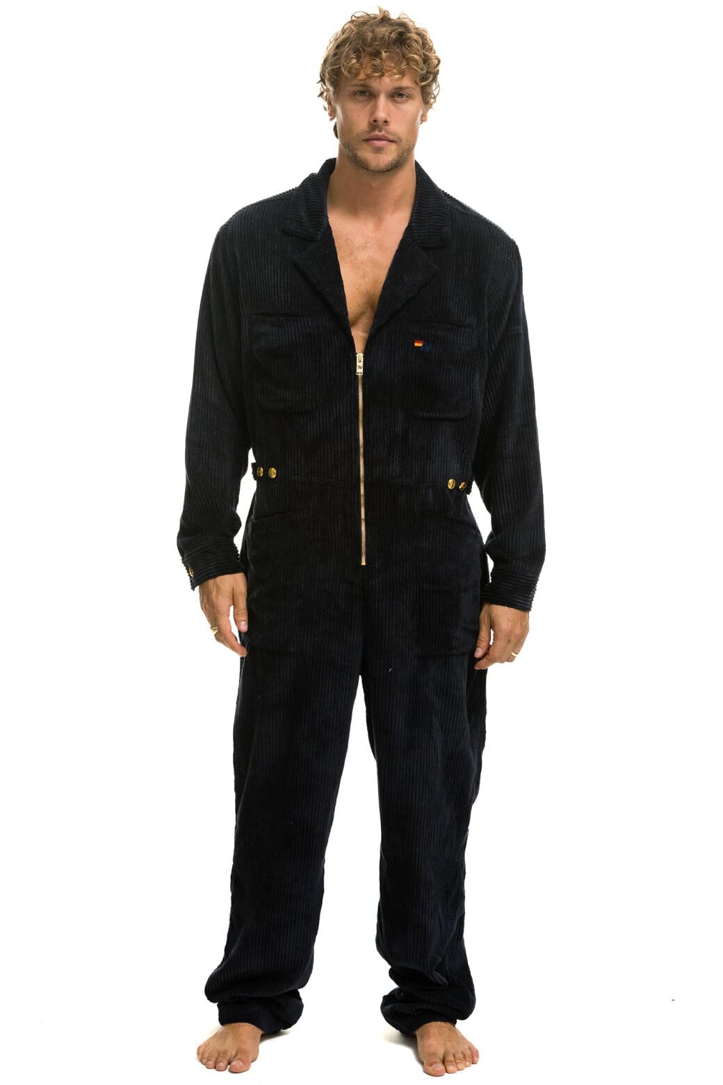 Retro UNISEX CORDUROY FLIGHT SUIT - NAVY