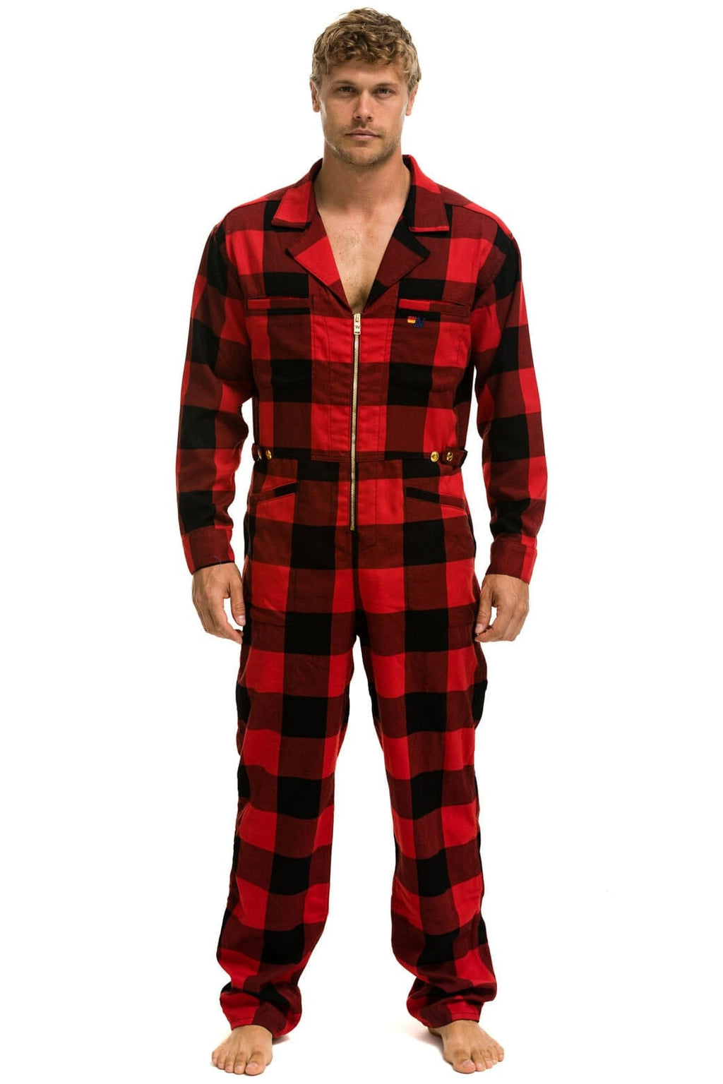 Retro UNISEX PLAID FLIGHT SUIT - BUFFALO PLAID