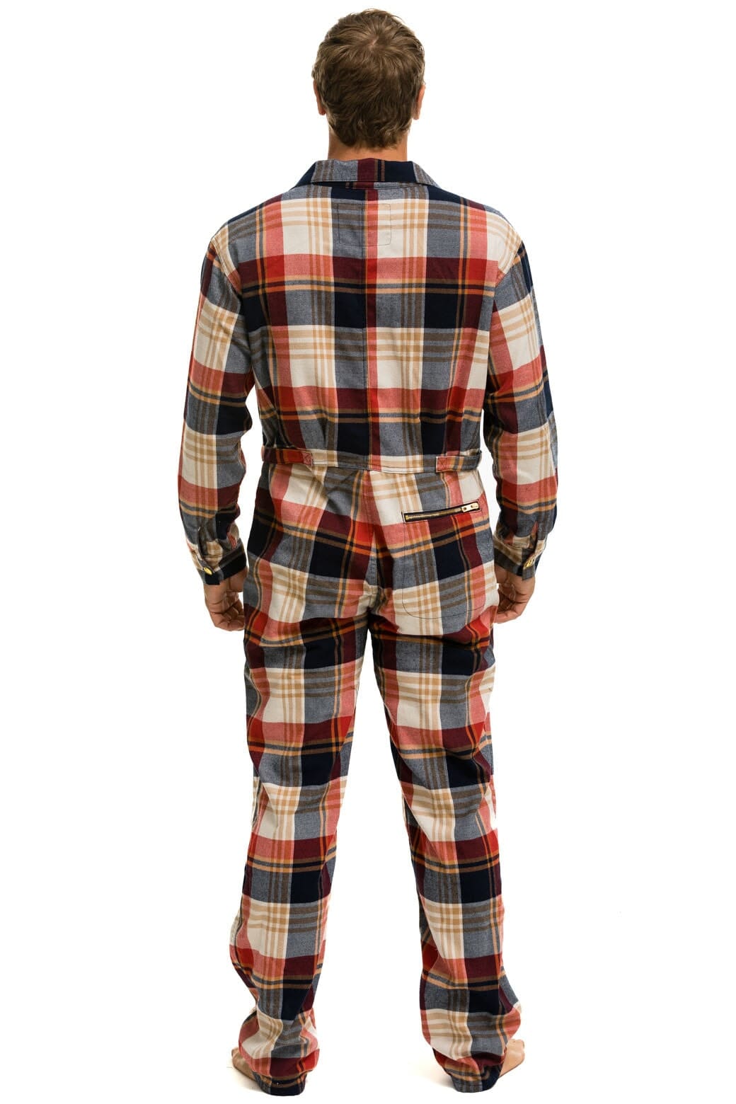 Retro UNISEX PLAID FLIGHT SUIT - COWBOY PLAID