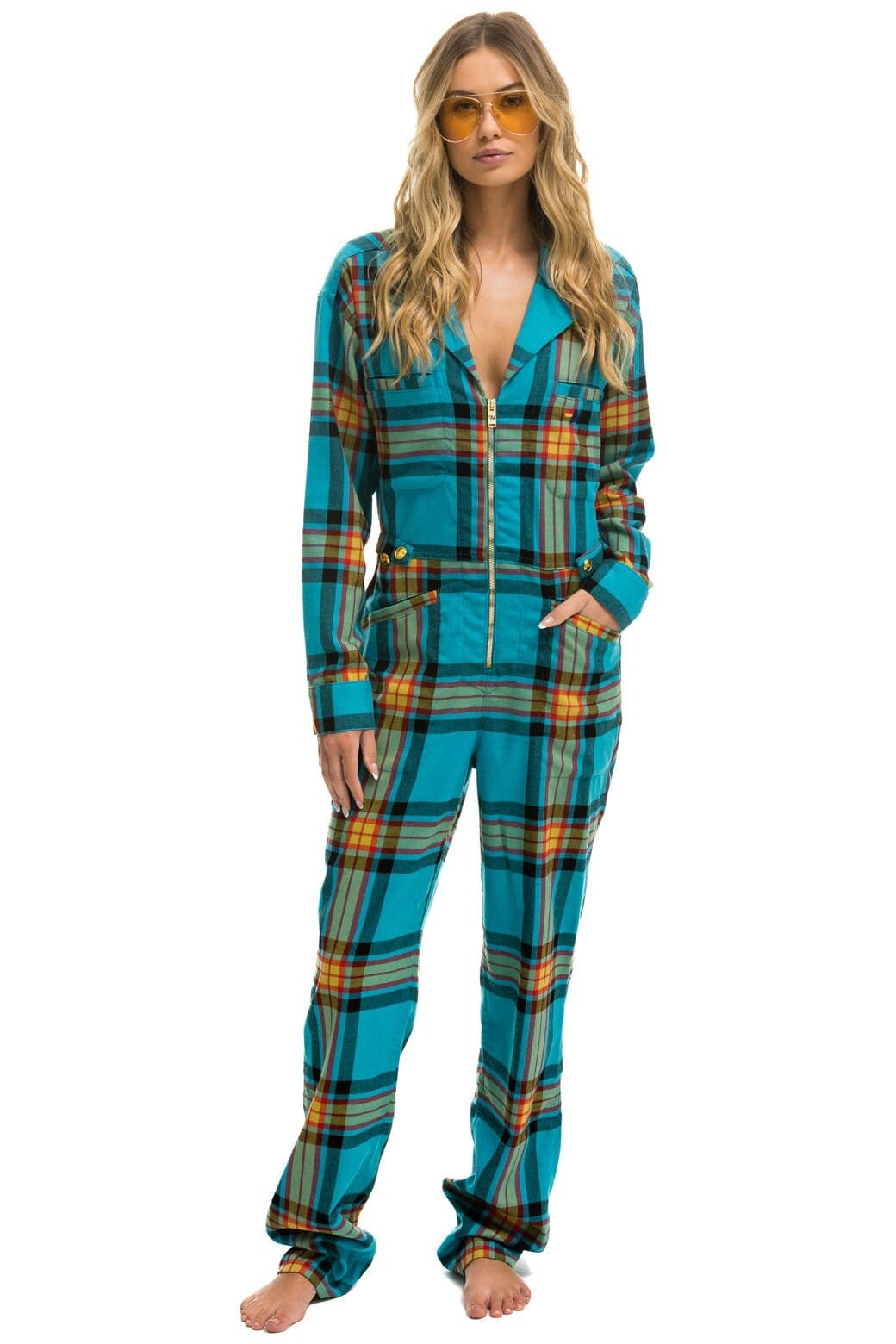Retro UNISEX PLAID FLIGHT SUIT - JACKSON PLAID