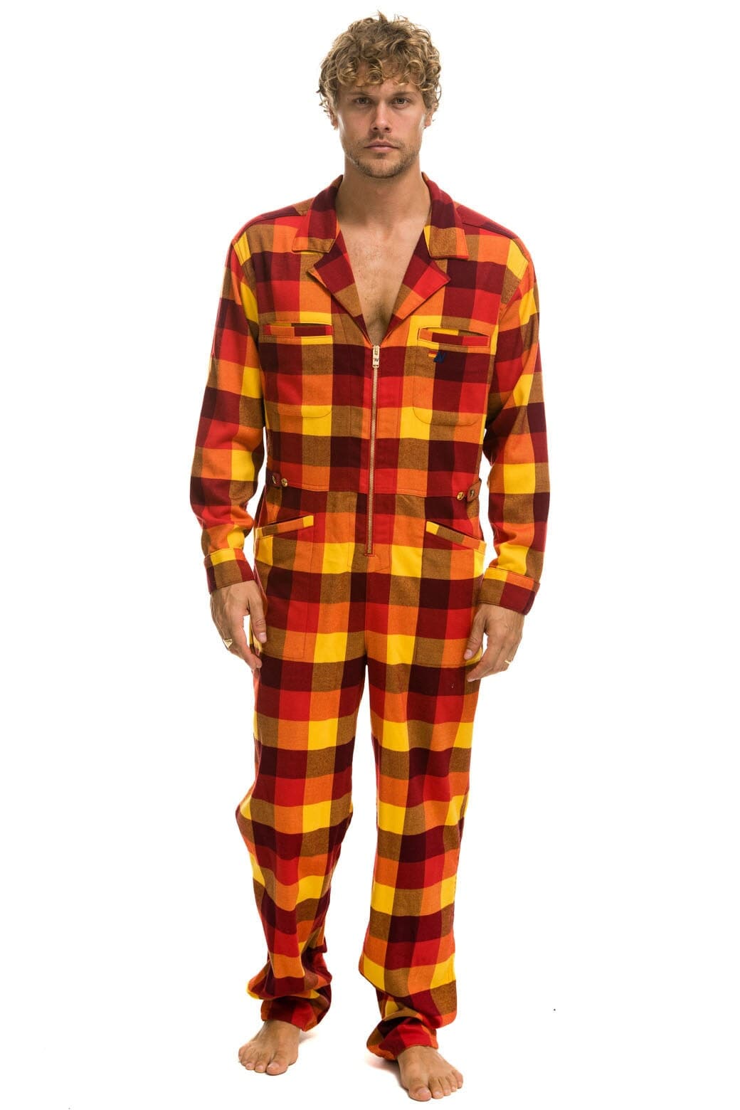 Retro UNISEX PLAID FLIGHT SUIT - SURFY PLAID