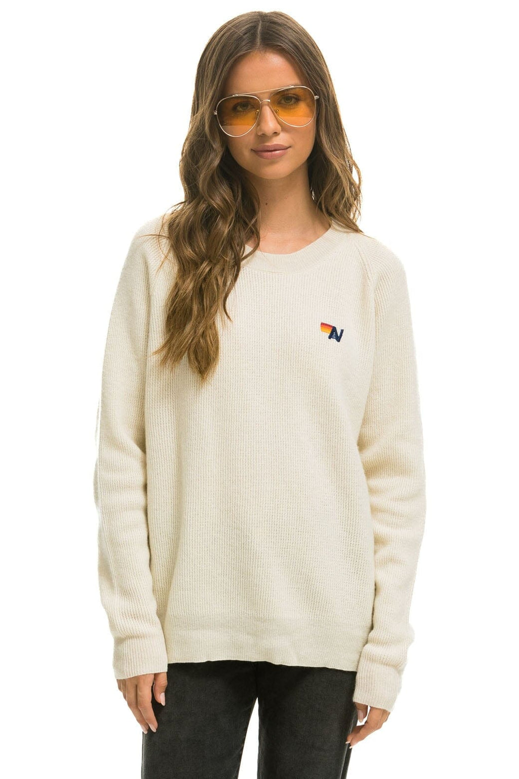 Retro VINTAGE CABIN 2 UNISEX CASHMERE SWEATER - VINTAGE WHITE