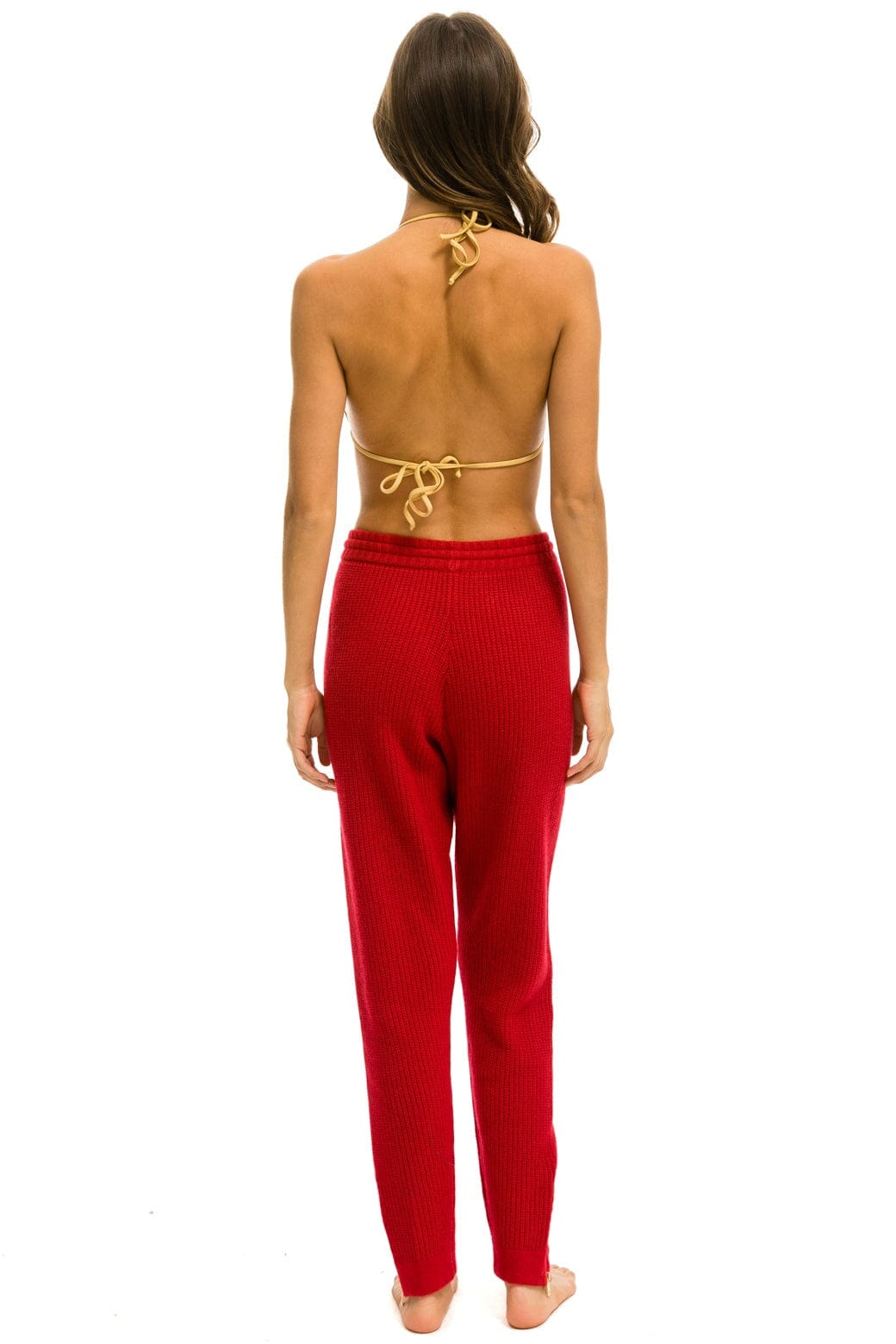 Retro VINTAGE CABIN CASHMERE SWEATER PANT - CHERRY