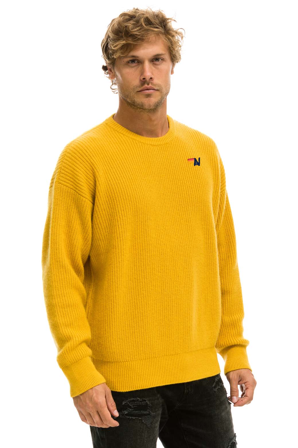 Retro VINTAGE CABIN UNISEX CASHMERE SWEATER - GOLD