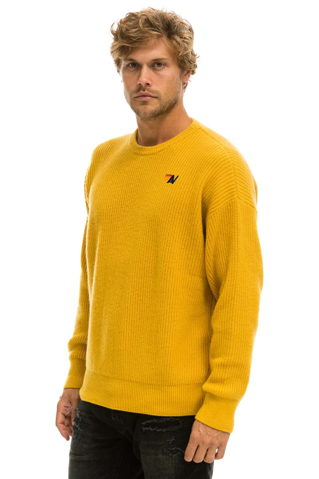 Retro VINTAGE CABIN UNISEX CASHMERE SWEATER - GOLD