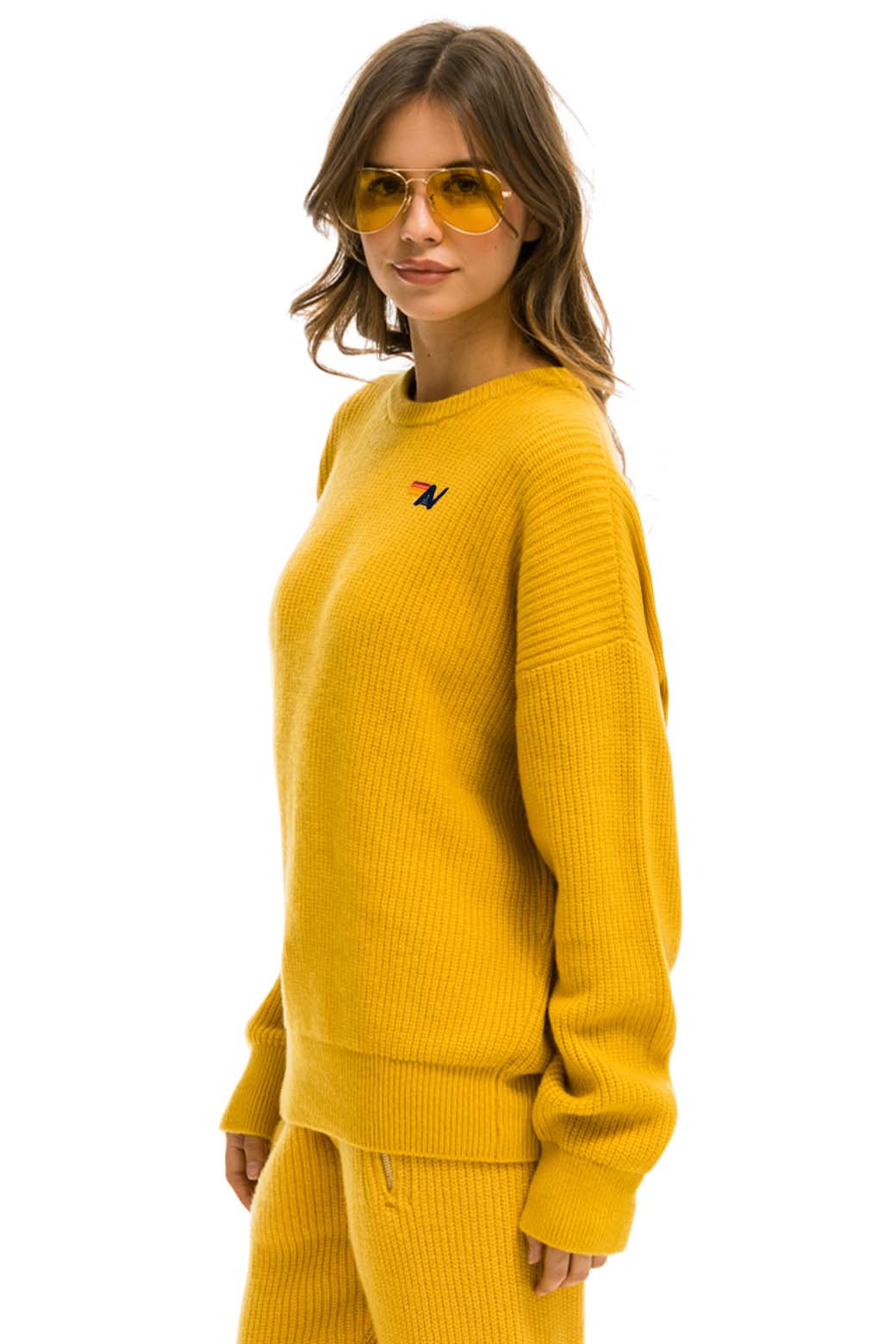 Retro VINTAGE CABIN UNISEX CASHMERE SWEATER - GOLD