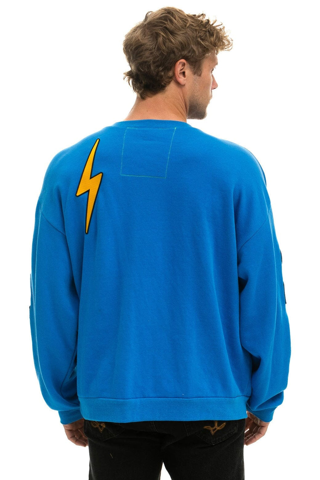 Retro VINTAGE PATCH RELAXED CREW SWEATSHIRT - OCEAN