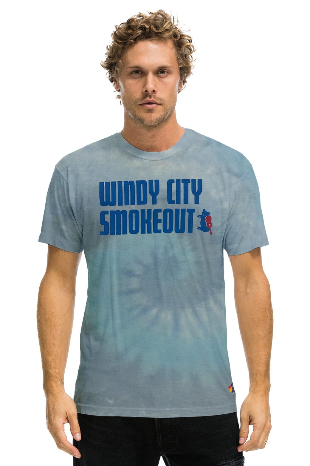 Retro WINDY CITY SMOKEOUT 2023 TEE - TIE DYE HEATHER BLUE