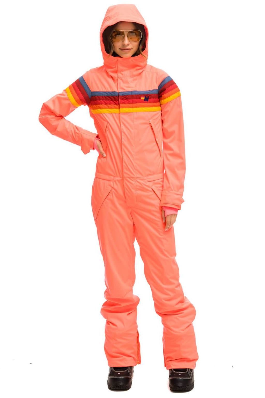 Retro WOMENS 3 LAYER POWDER SUIT - NEON FLAMINGO