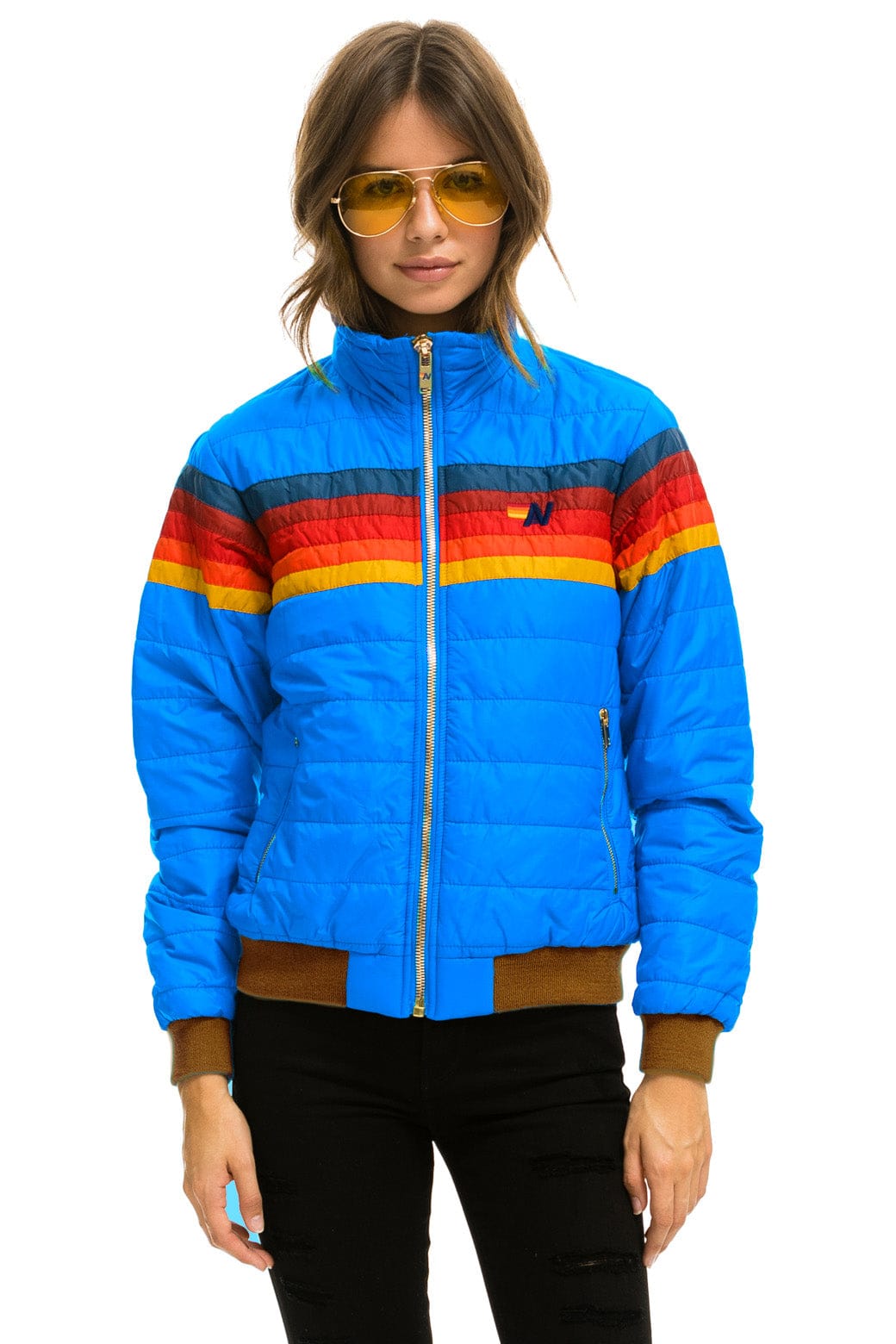 Retro 5 STRIPE JACKET - BLUE CINA GLOSSY