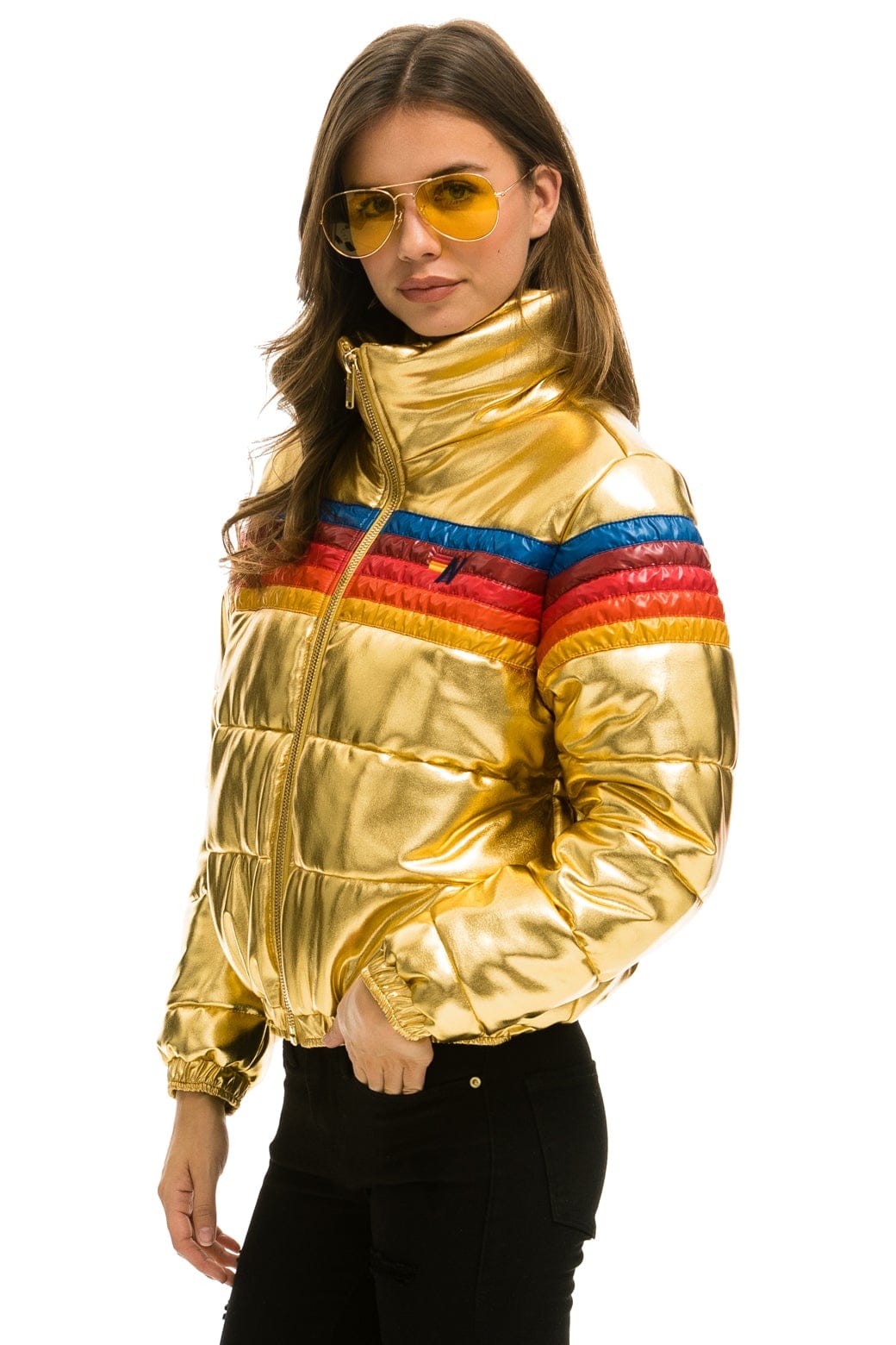 Retro 5 STRIPE APRES JACKET - GLOSSY GOLD