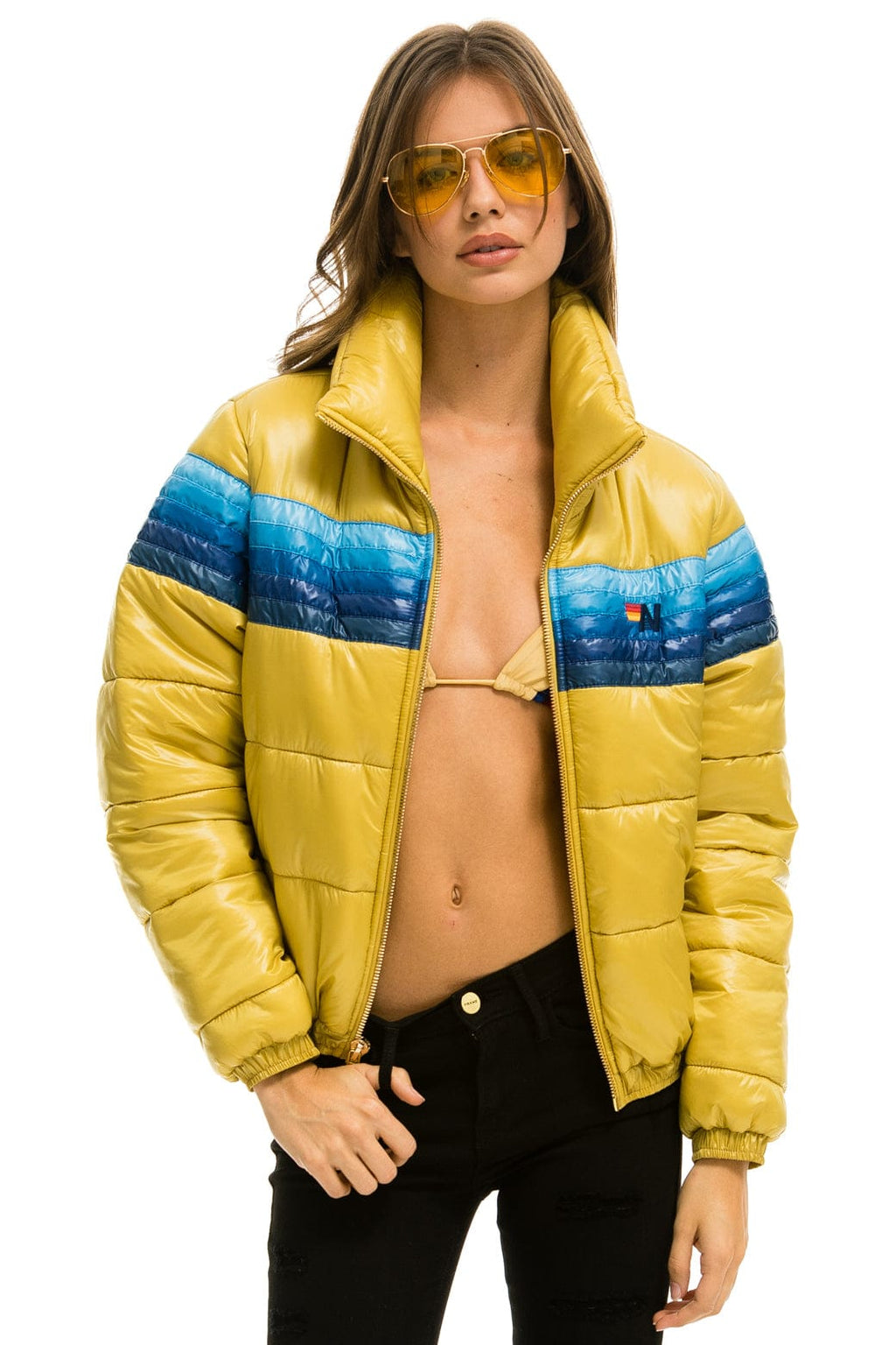 Retro 5 STRIPE APRES JACKET - GLOSSY KHAKI