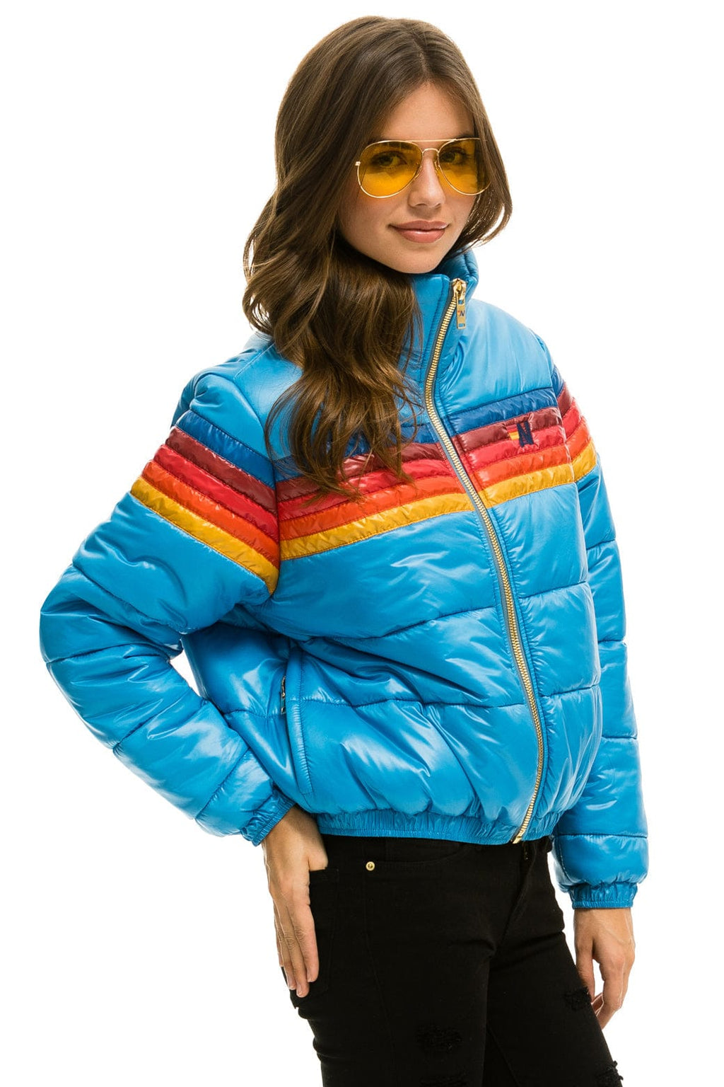 Retro 5 STRIPE APRES JACKET - GLOSSY OCEAN