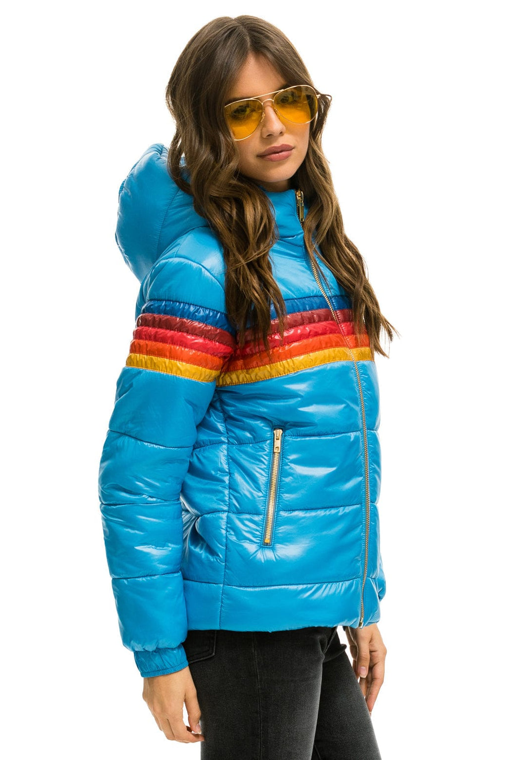 Retro 5 STRIPE TREKKER JACKET - GLOSSY OCEAN