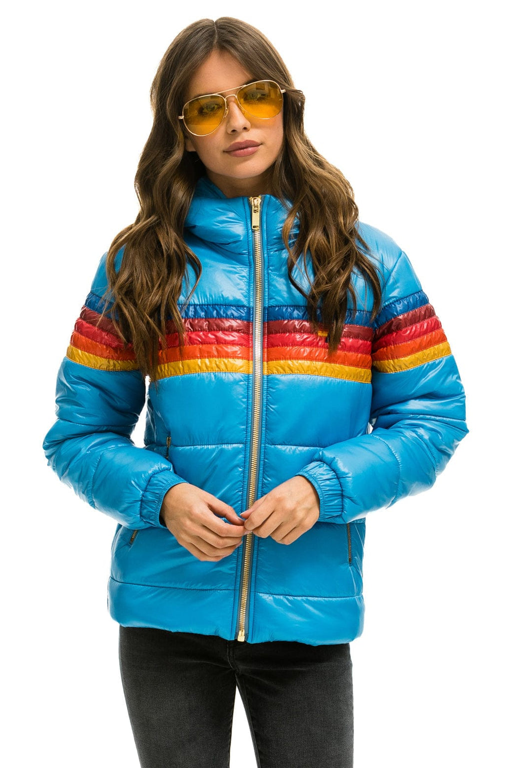 Retro 5 STRIPE TREKKER JACKET - GLOSSY OCEAN