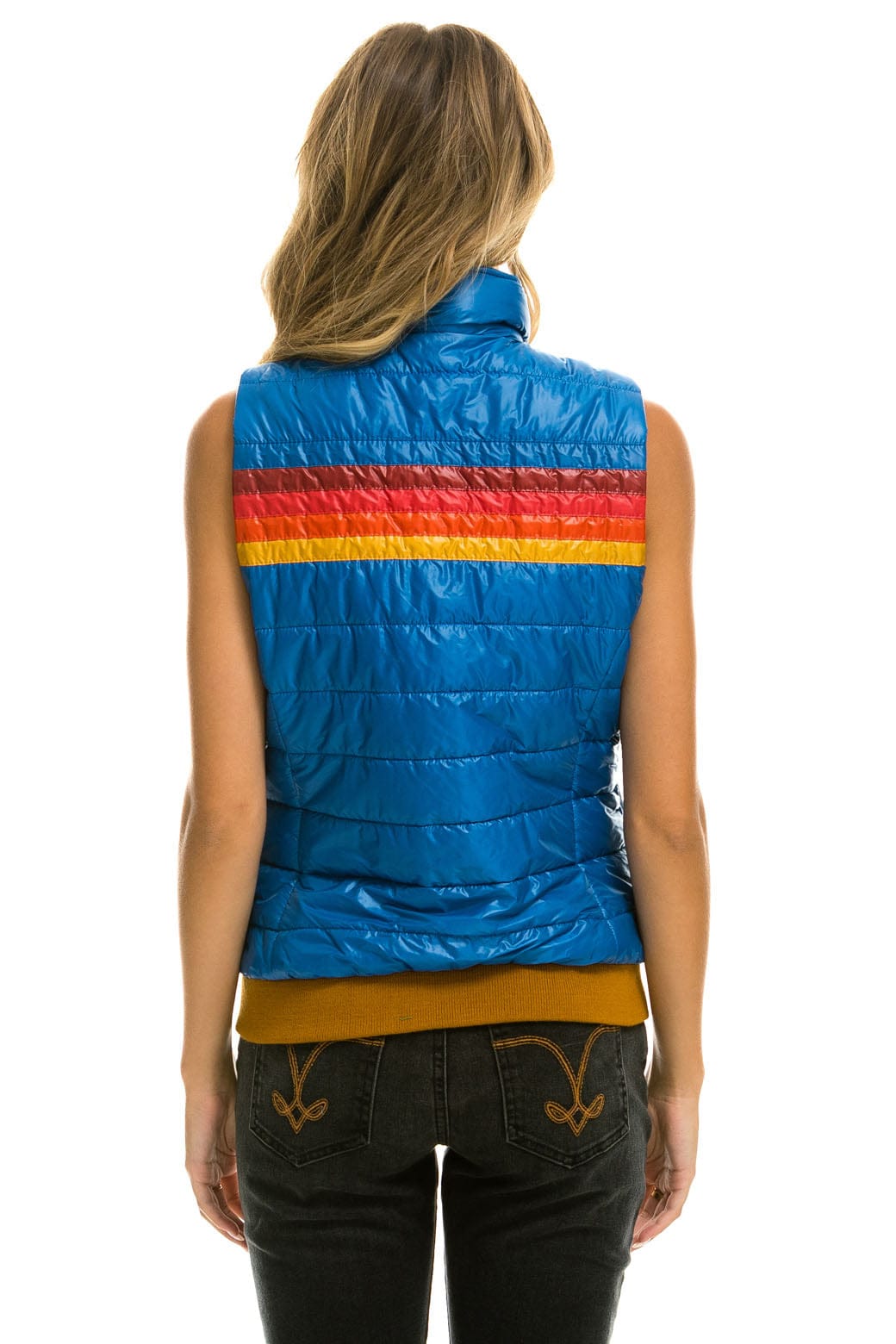 Retro WOMENS 5 STRIPE VEST - GLOSSY SNORKEL BLUE