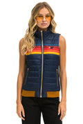 Retro WOMENS 5 STRIPE VEST - NAVY