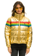 Retro 6 STRIPE LUXE APRES PUFFER JACKET - GLOSSY GOLDEN