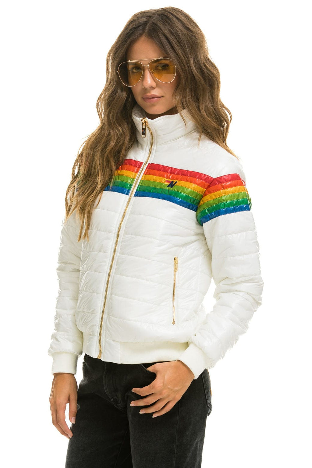 Retro 6 STRIPE JACKET - GLOSSY WHITE