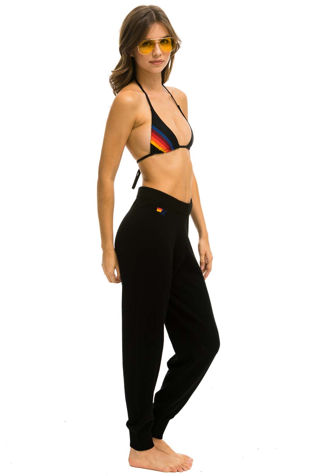 Retro BOLT CASHMERE LIGHT SWEATER PANT - BLACK WHITE BOLT