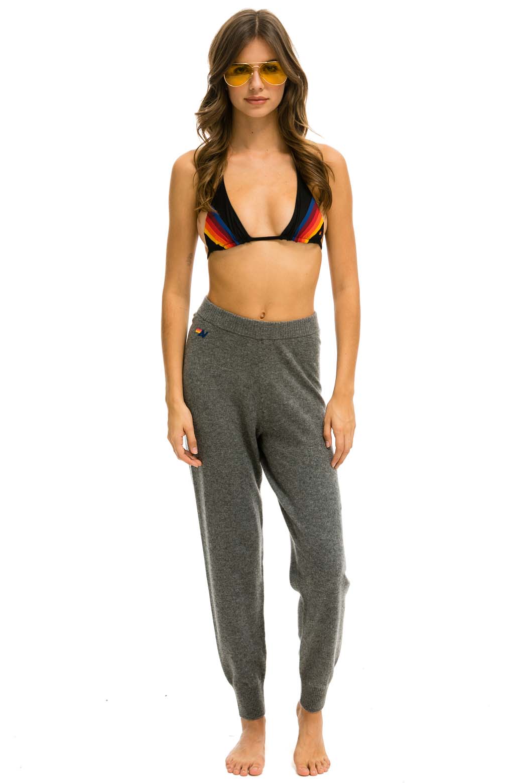 Retro BOLT CASHMERE LIGHT SWEATER PANT - DEEP HEATHER BLACK BOLT