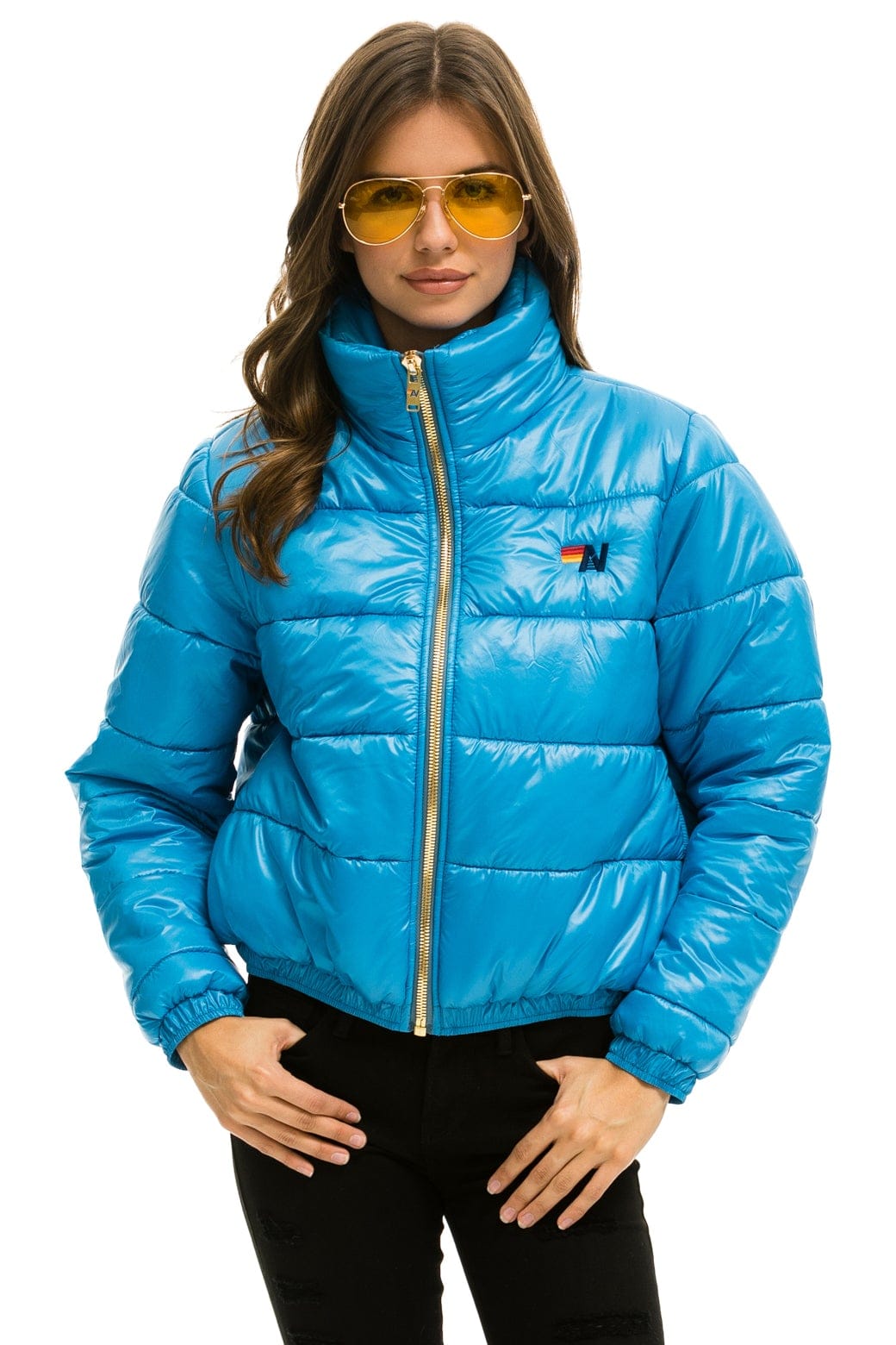 Retro BOLT LUXE APRES PUFFER JACKET - GLOSSY OCEAN
