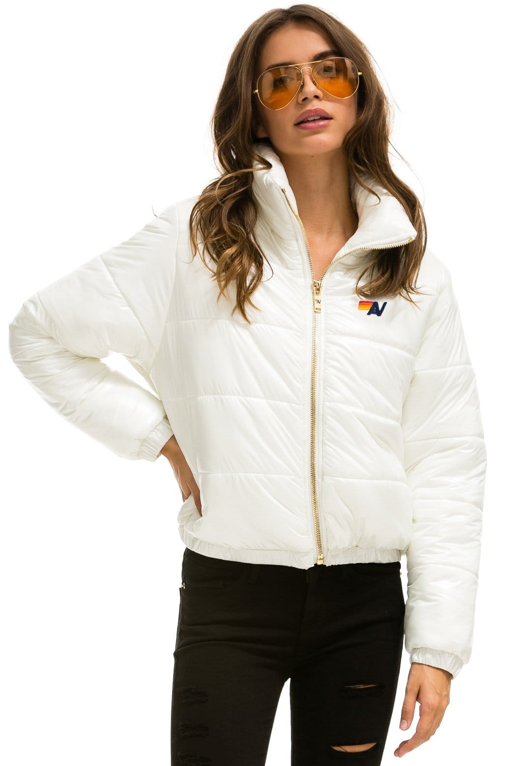 Retro BOLT LUXE APRES PUFFER JACKET - GLOSSY WHITE