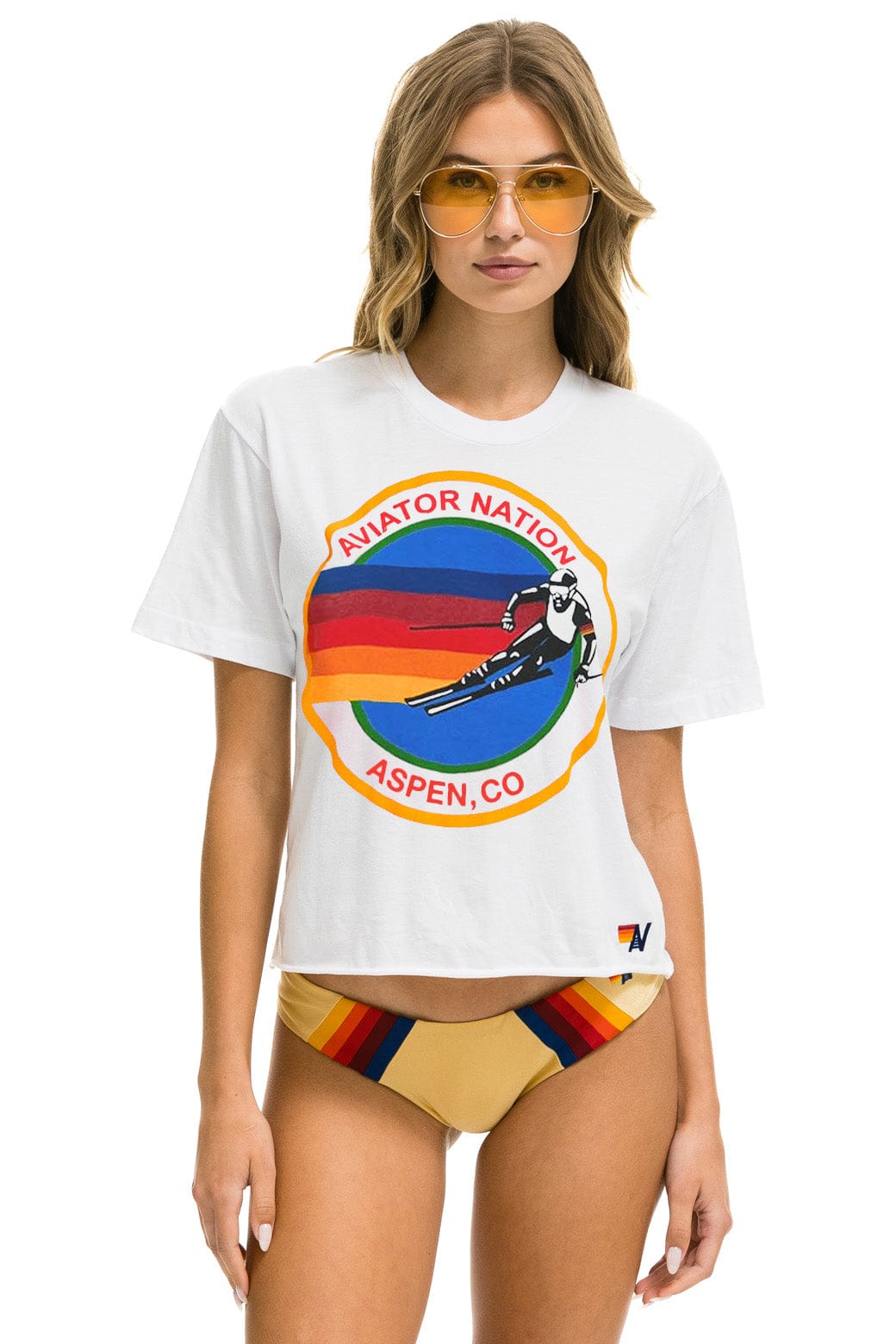 Retro SIGNATURE ASPEN BOYFRIEND TEE - WHITE