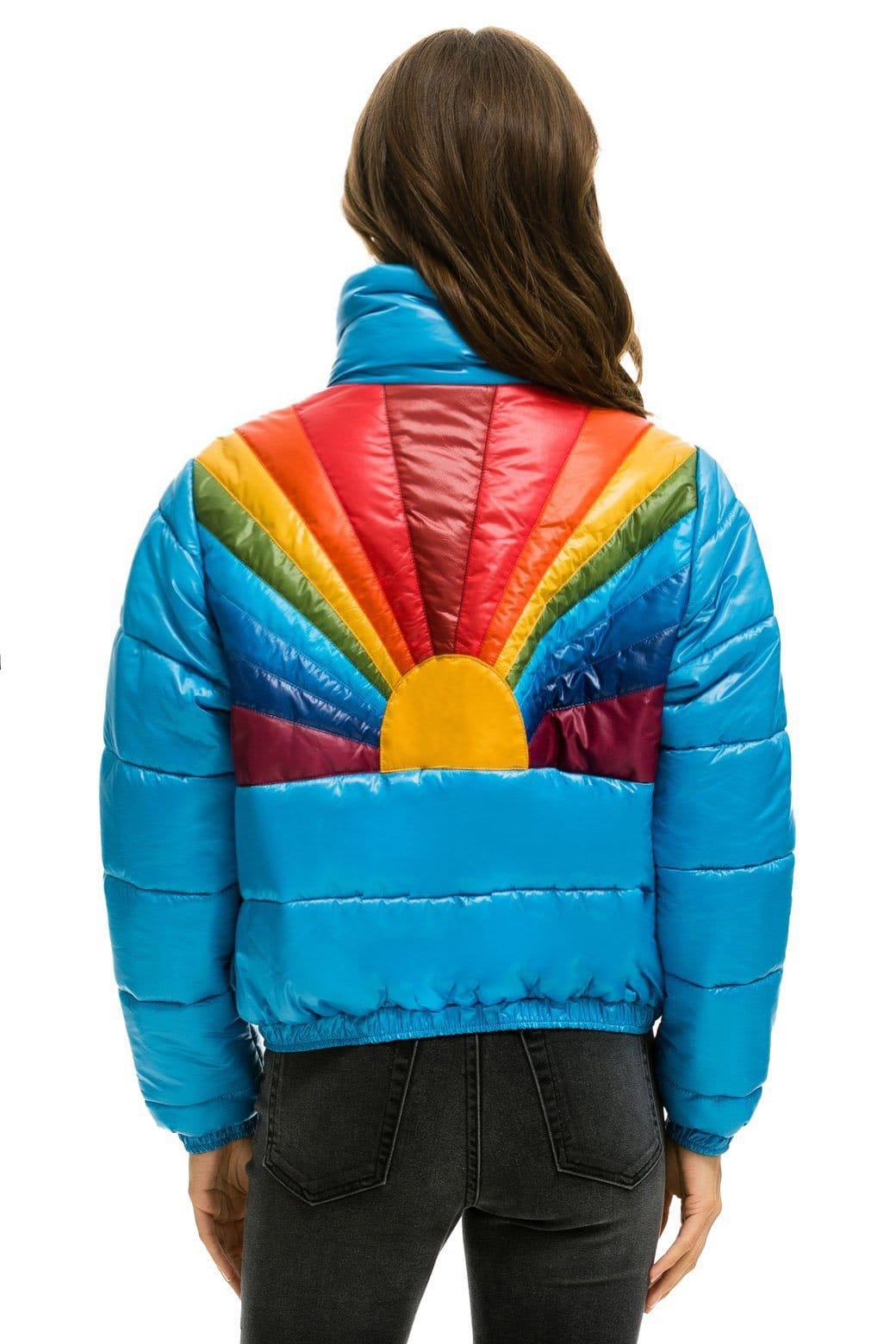 Retro SUNBURST APRES PUFFER JACKET - GLOSSY OCEAN