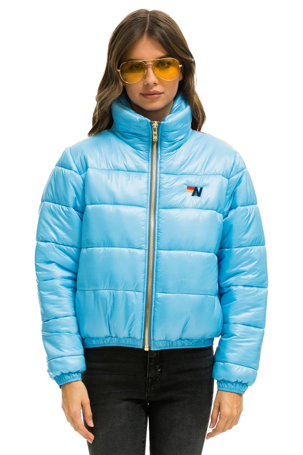 Retro SUNBURST APRES PUFFER JACKET - GLOSSY SKY