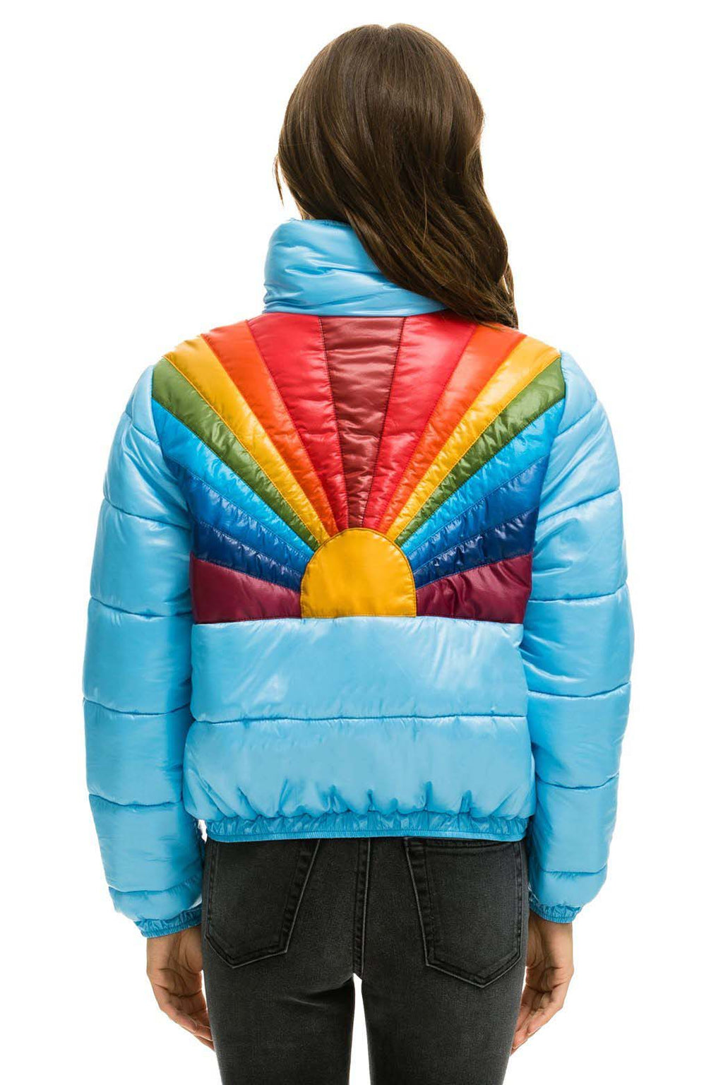 Retro SUNBURST APRES PUFFER JACKET - GLOSSY SKY